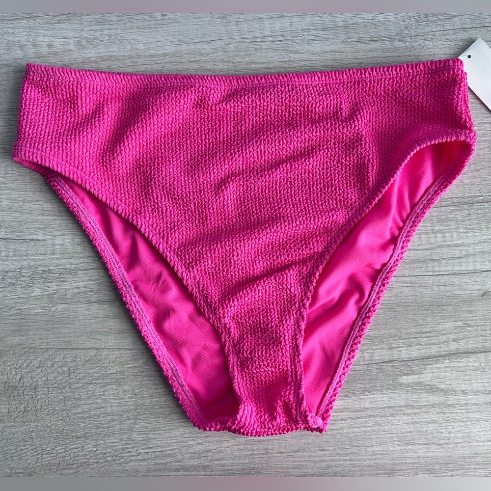 Bar III Women's Cand Pink High Leg High Rise Bikini Bottoms Pink